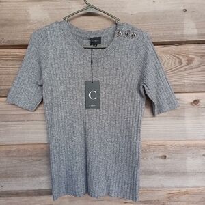 🆕 Cyrus Ribbed Button Shoulder Top